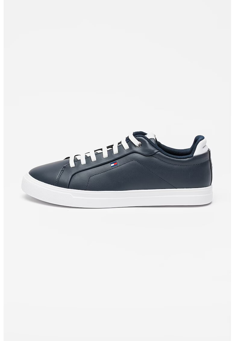 Tommy Hilfiger Кожени тренировъчни обувки Icon Court с лого - Тъмносин