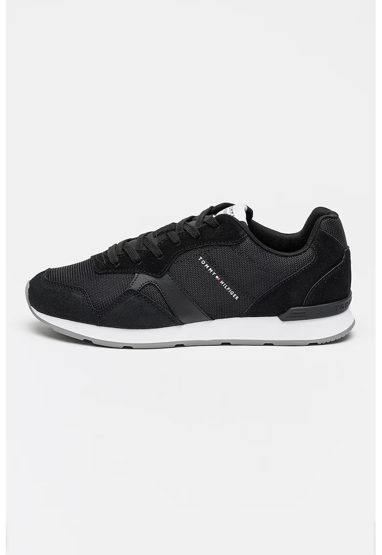 Tommy Hilfiger Маратонки Runner Icon с велур - Черен/Бял