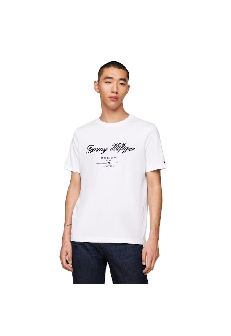 Tommy Hilfiger Мъжка тениска script logo tee - MW0MW33691-YBR - Бяла