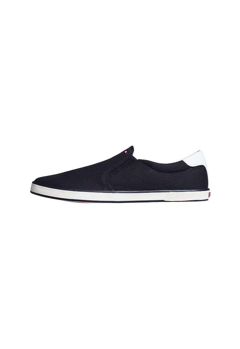 Tommy Hilfiger Мъжки спортни обувки - Емблематични вулканизирани маратонки - полиестер - син - Бял/Тъмносин