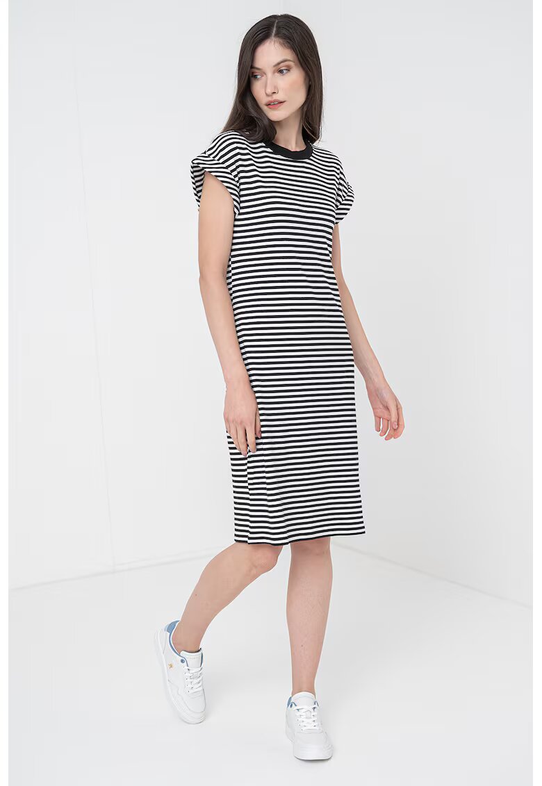 Tommy Hilfiger Къса рокля-тениска - Бял/Черен