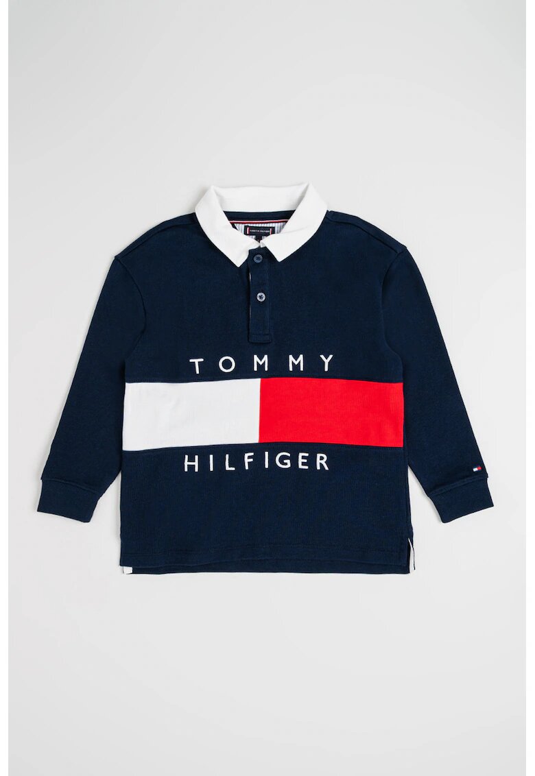Tommy Hilfiger Памучна блуза - Червен/Тъмносин