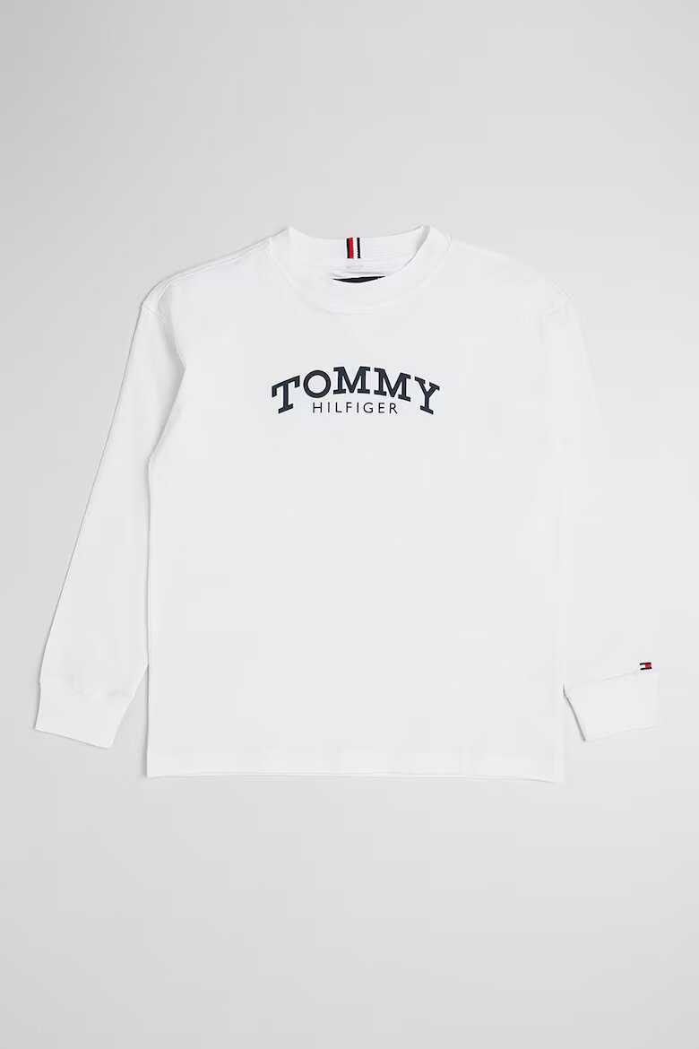 Tommy Hilfiger Памучна блуза с лого Бял