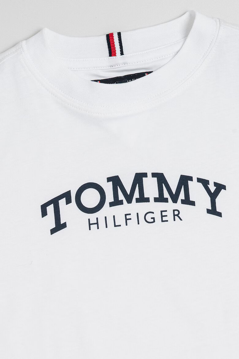 Tommy Hilfiger Памучна блуза с лого Бял