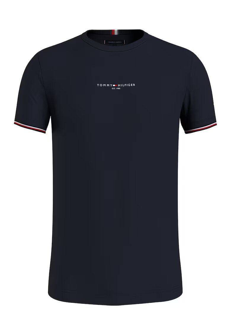 Tommy Hilfiger Памучна слим тениска с овално деколте