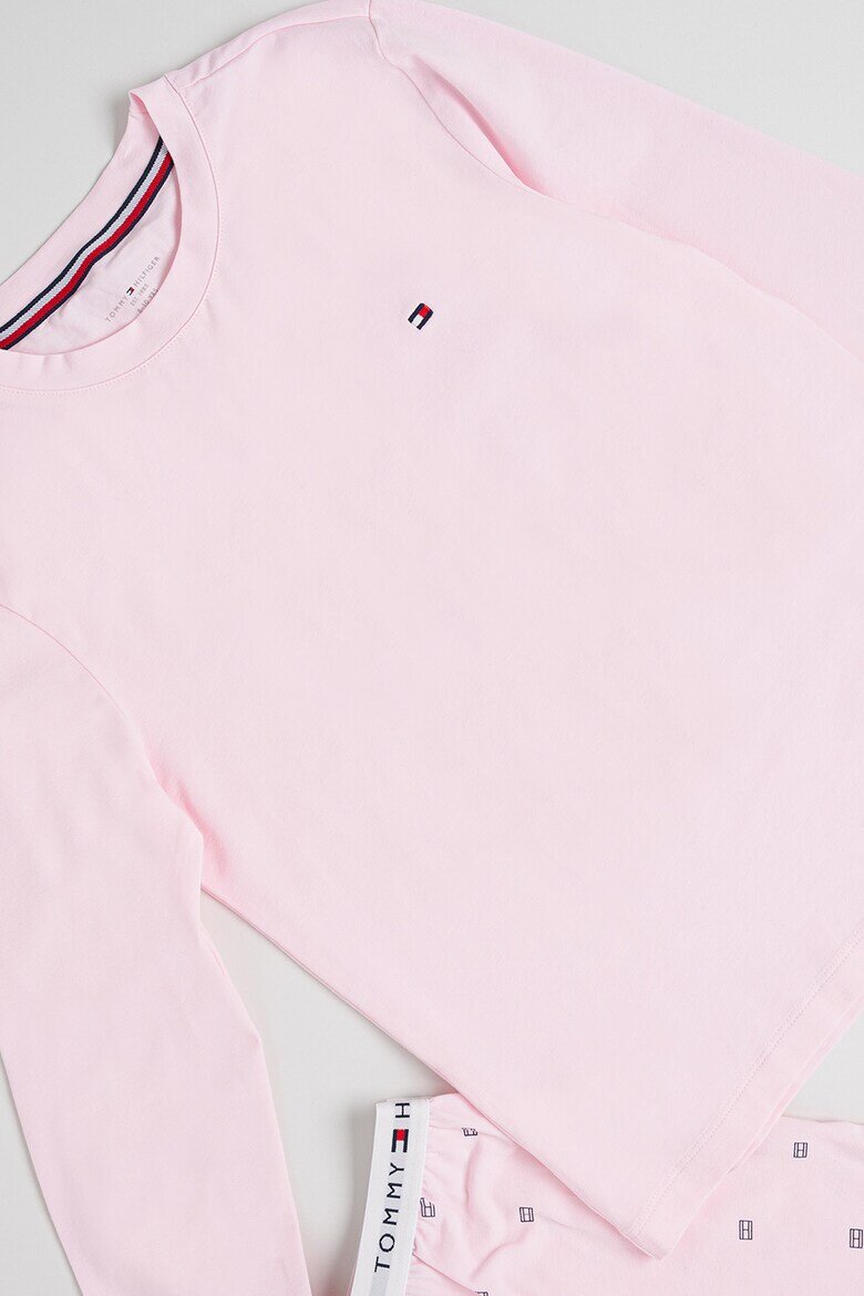 Tommy Hilfiger Пижама с лого Бледо розово/Тъмносин