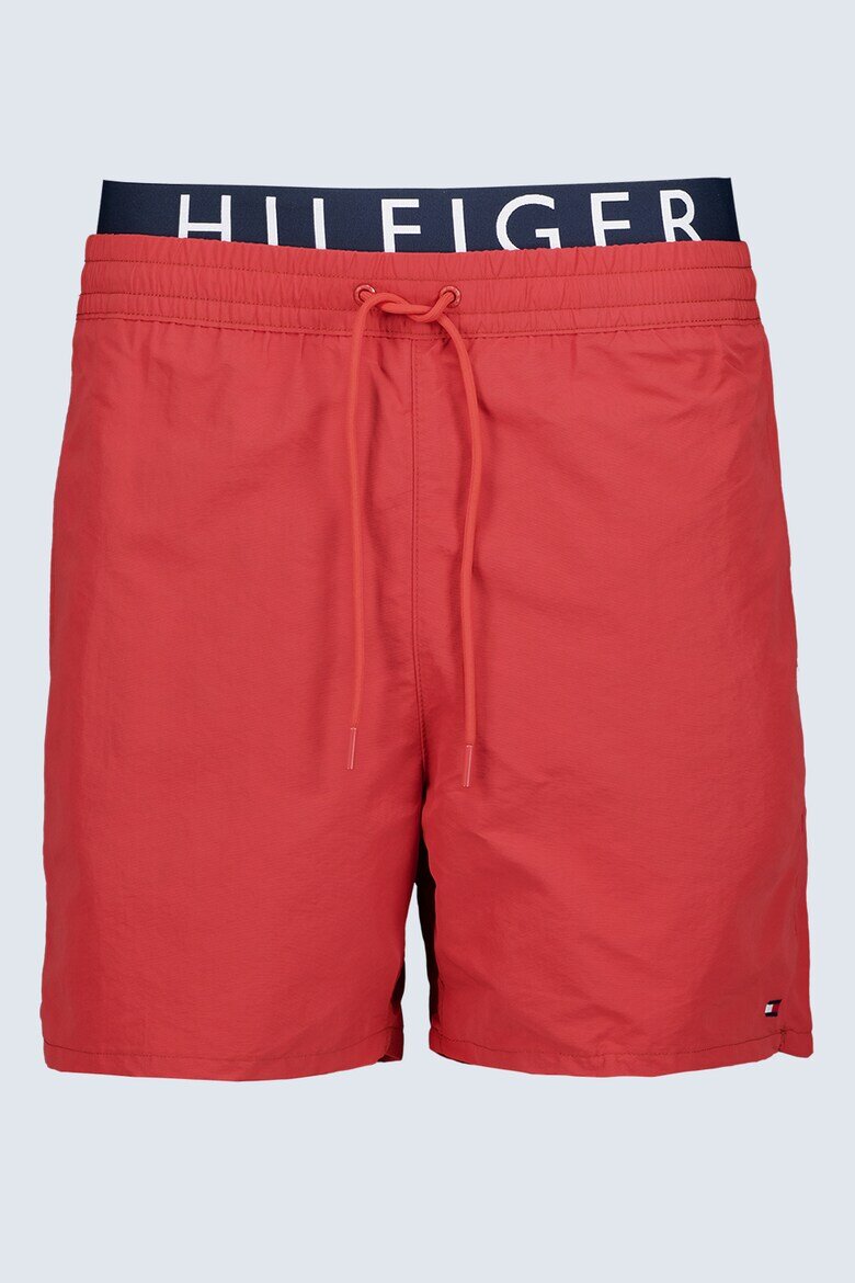 Tommy Hilfiger Плувни шорти с лого на талията Маково червено