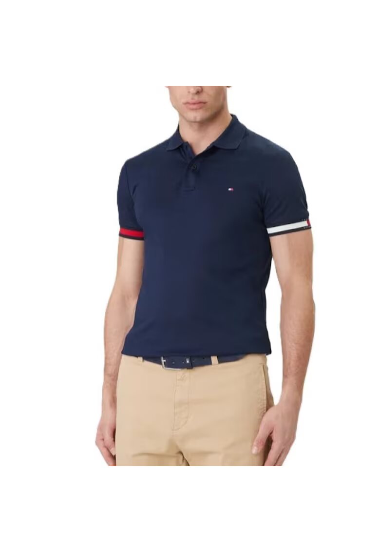 Tommy Hilfiger Поло тениска RWB CUFF LIQUID COTTON SLIM POLO-MW0MW42743-DCC