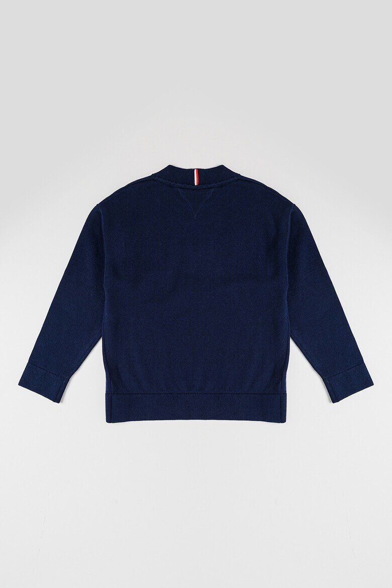 Tommy Hilfiger Пуловер от органичен памук с лого Бял/Ултрамарин синьо