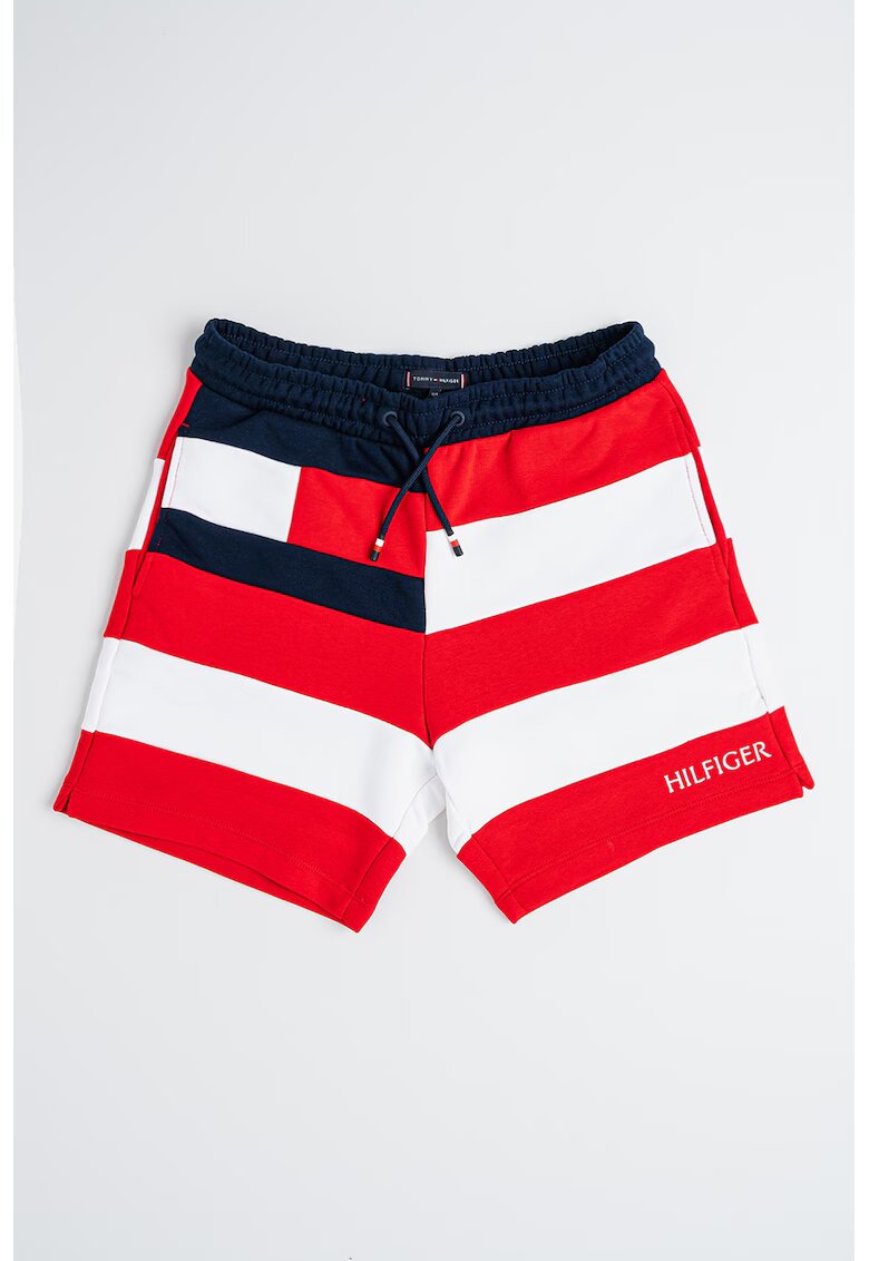 Tommy Hilfiger Раирани къси бермуди - Червен/Бял/Ултрамарин синьо
