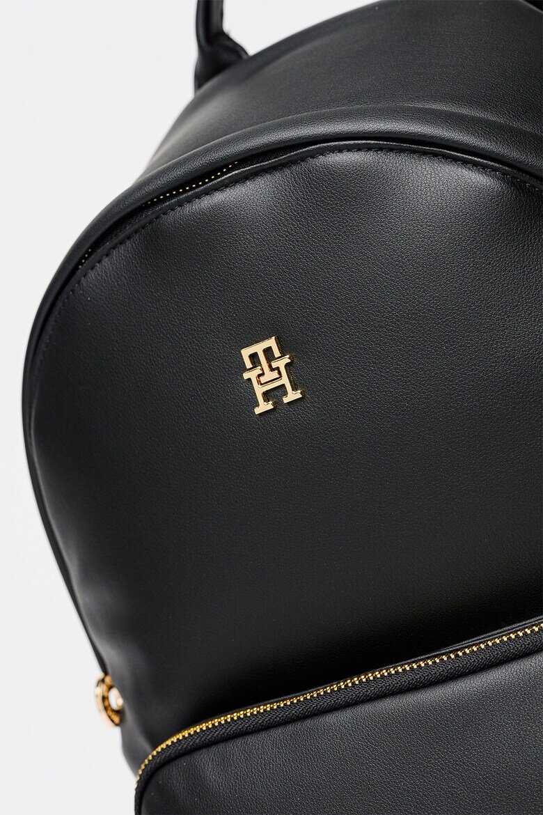 Tommy Hilfiger Раница от еко кожа с външен джоб Черен