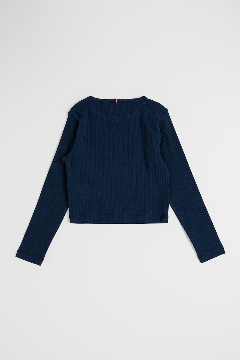 Tommy Hilfiger Рипсена блуза Heritage с лого Тъмносин