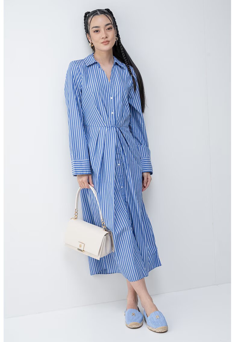 Tommy Hilfiger Рирана рокля-риза - Бял/Син