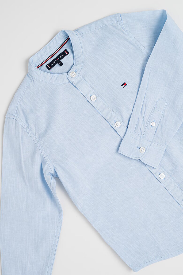 Tommy Hilfiger Риза от памук с малко лого Светлосин