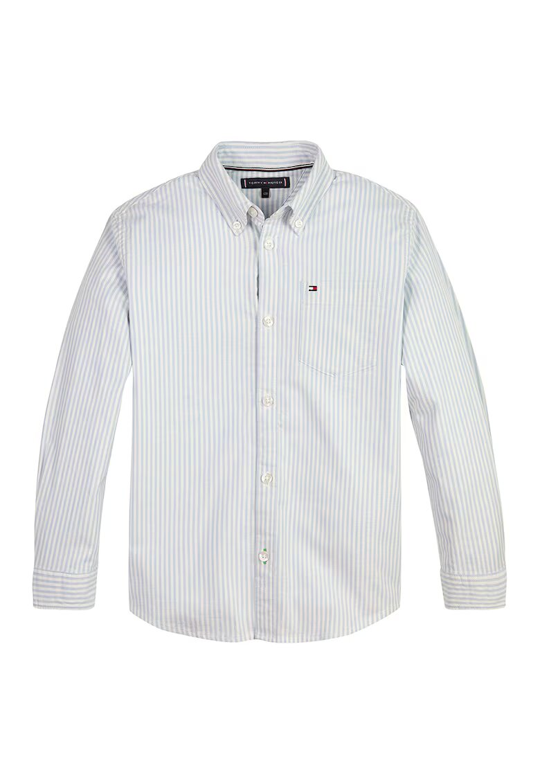 Tommy Hilfiger Риза Oxford с органичен памук - Бял/Лавандула