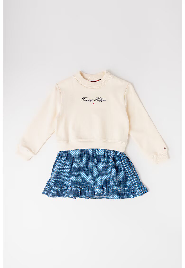 Tommy Hilfiger Рокля с дизайн 2в1 - Слонова кост/Син