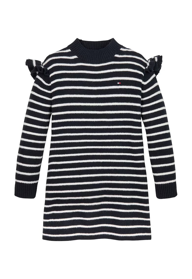 Tommy Hilfiger Рокля с овално деколте - Мръснобял/Тъмносин