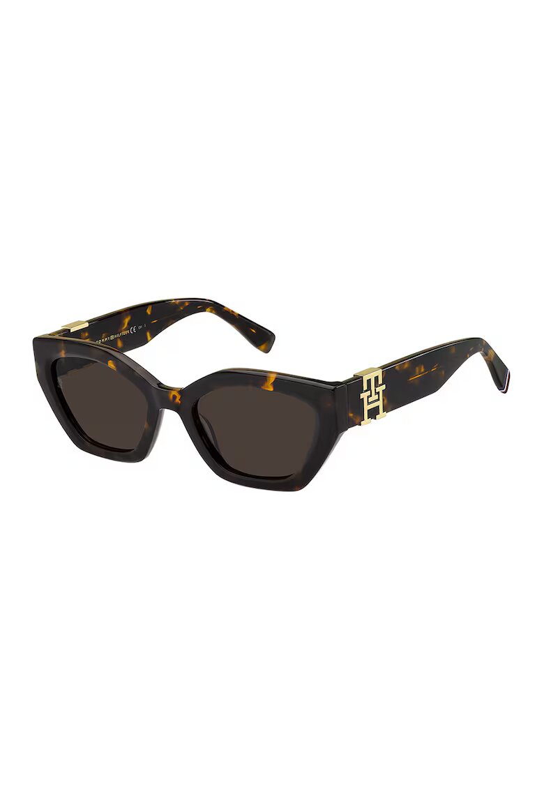 Tommy Hilfiger Слънчеви очила Cat-Eye с монограм - Кафяв