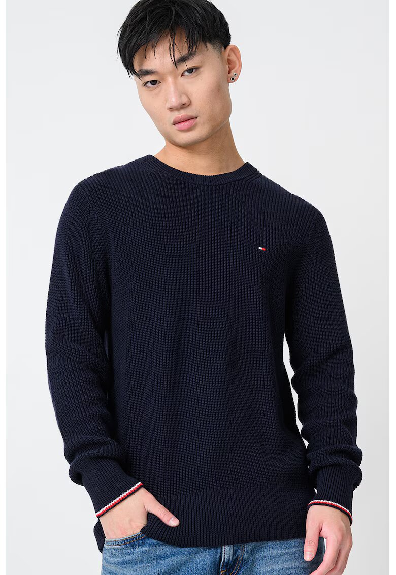 Tommy Hilfiger Слим пуловер от органичен памук