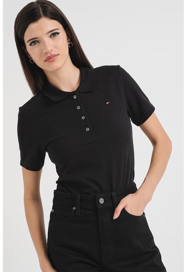 Tommy Hilfiger Слим тениска с яка
