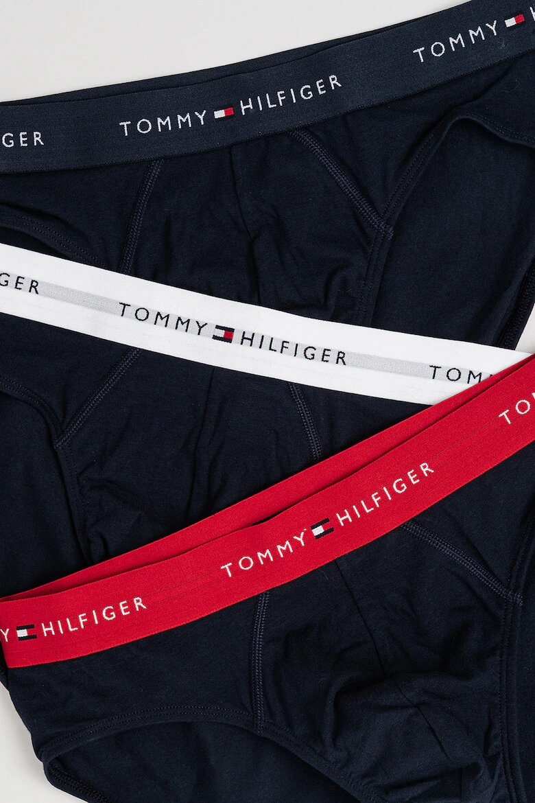 Tommy Hilfiger Слипове с лого 3 чифта Бял/Ултрамарин синьо/Аленочервен