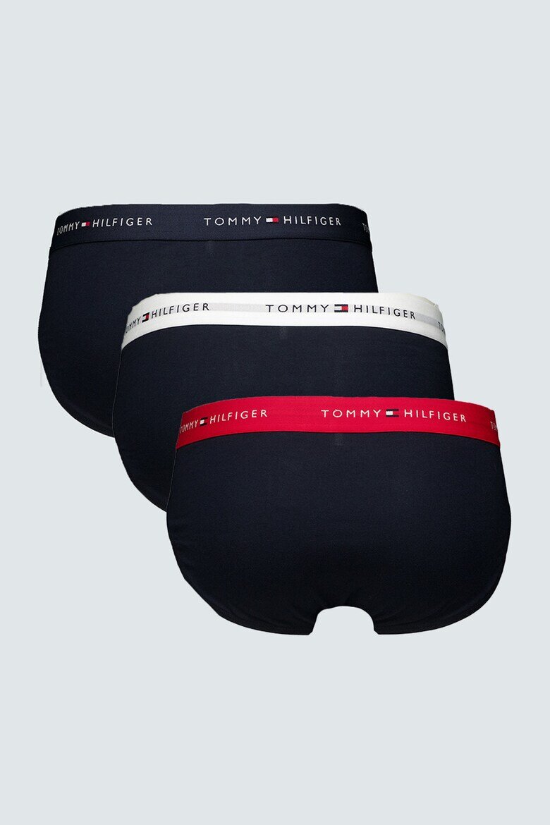 Tommy Hilfiger Слипове с лого 3 чифта Бял/Ултрамарин синьо/Аленочервен