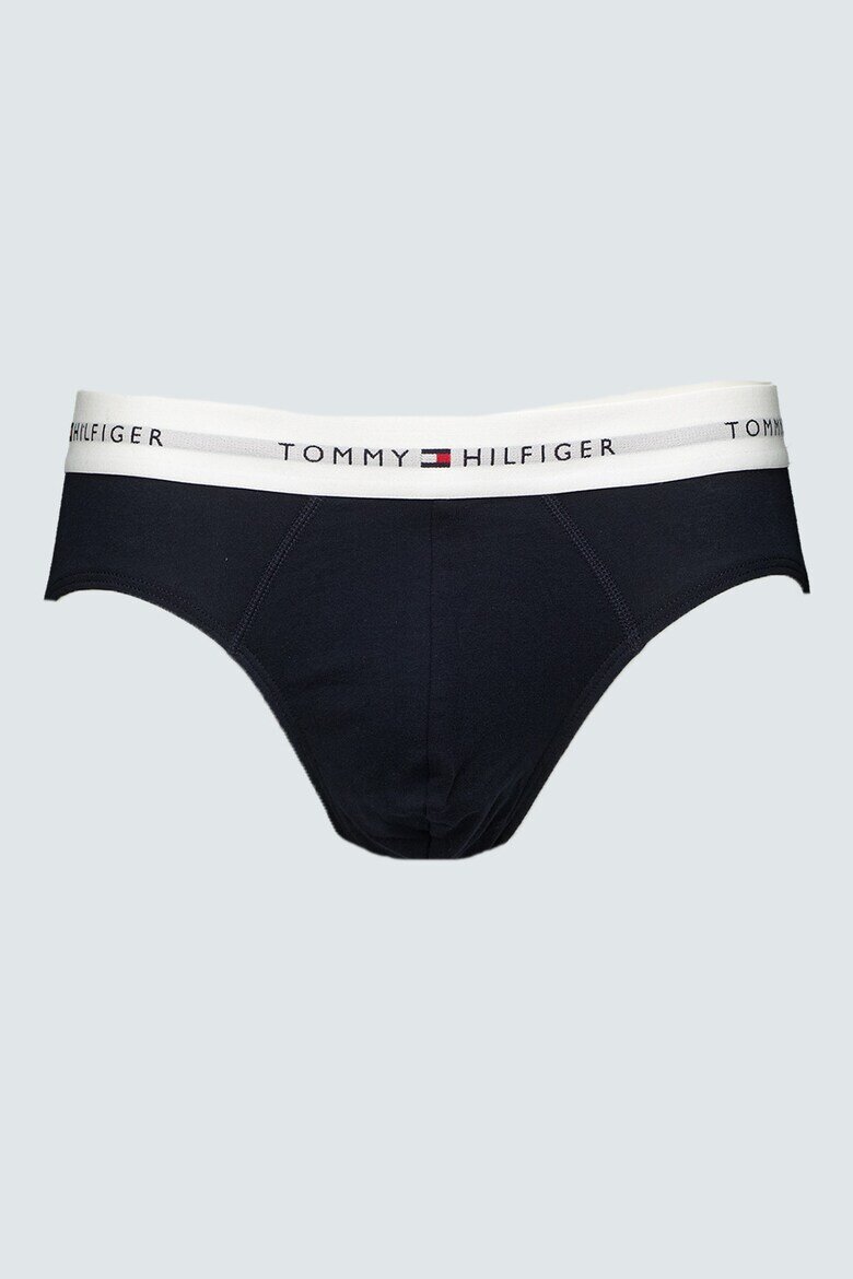 Tommy Hilfiger Слипове с лого 3 чифта Бял/Ултрамарин синьо/Аленочервен