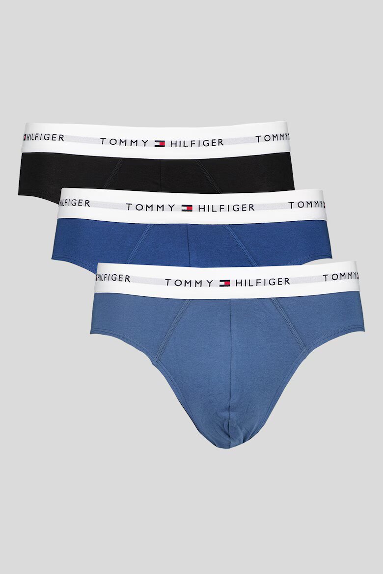 Tommy Hilfiger Слипове Signature - 3 чифта Прашно синьо/Антрацитно черно