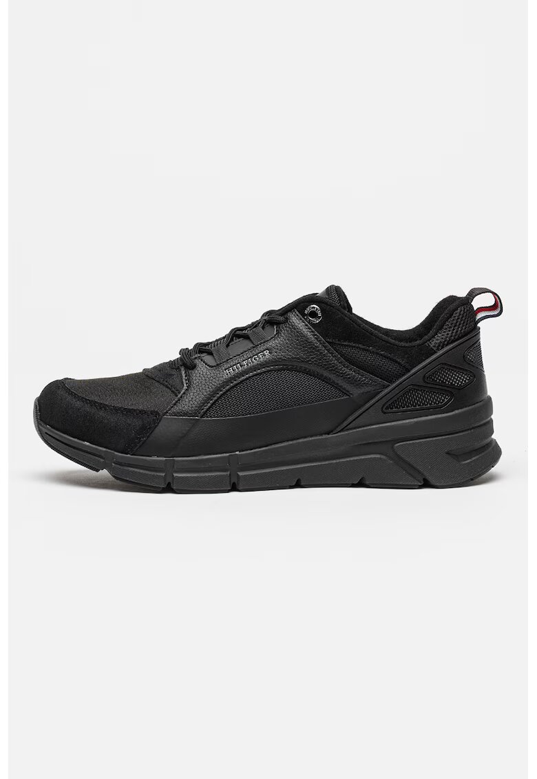 Tommy Hilfiger Спортни обувки Moder Comfort Run с кожа - Черен