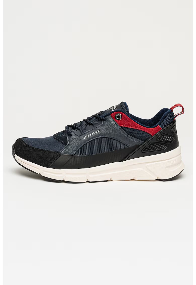 Tommy Hilfiger Спортни обувки Moder Comfort Run с кожа - Червен/Тъмносин