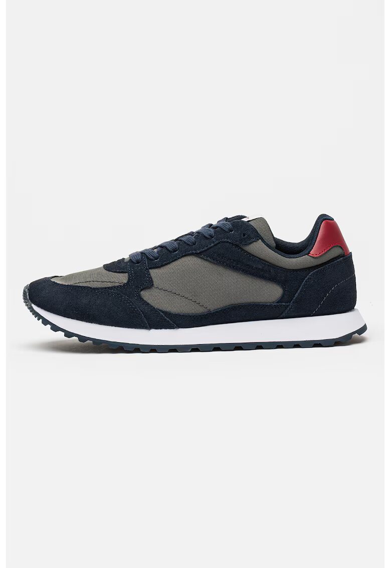 Tommy Hilfiger Спортни обувки New Runner с велур - Tъмносив/Тъмносин