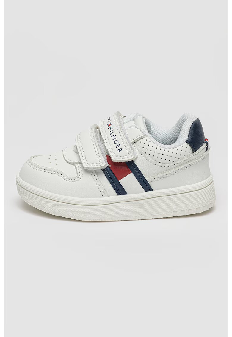 Tommy Hilfiger Спортни обувки от еко кожа с велкро - Бял/Син