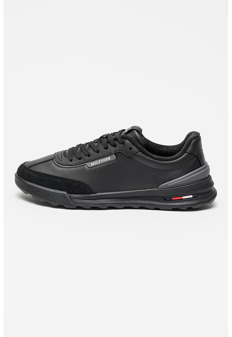 Tommy Hilfiger Спортни обувки от кожа и еко кожа Retro Runner - Черен/Tъмносив