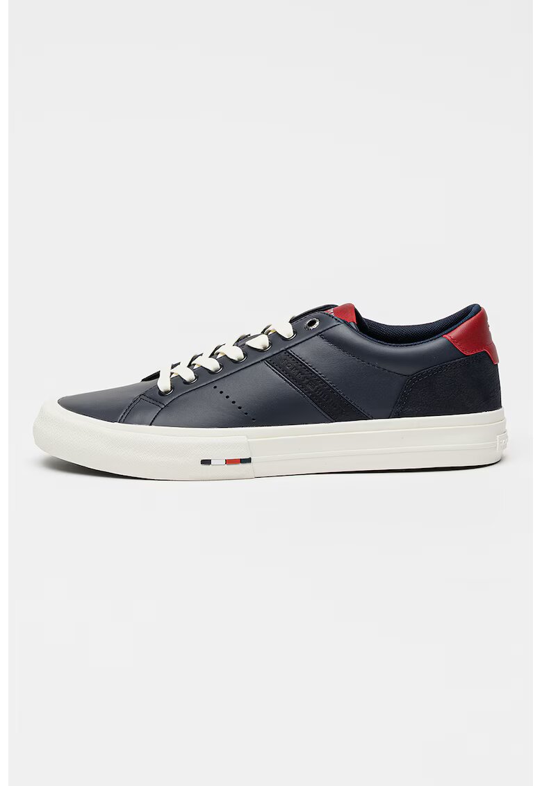 Tommy Hilfiger Спортни обувки с кожа - Бордо/Тъмносин