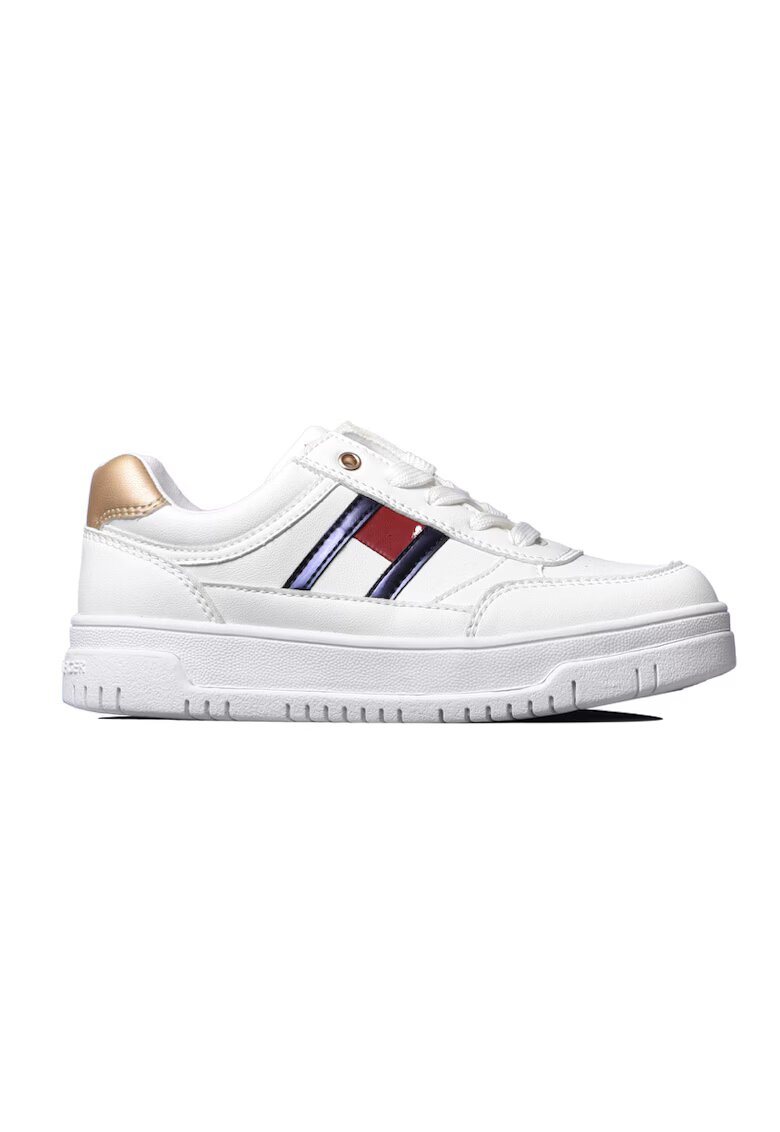 Tommy Hilfiger Спортни обувки за момичета - ниски маратонки с връзки тип „флаг“ - T3A9-32982-1355Y265 - бели