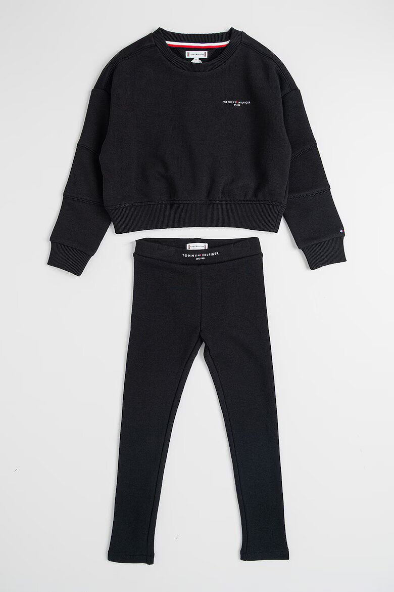 Tommy Hilfiger Суитшърт и клин с лого - 2 части Черен