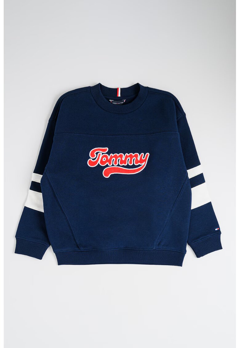 Tommy Hilfiger Суитшърт с бродирано лого - Бял/Ултрамарин синьо