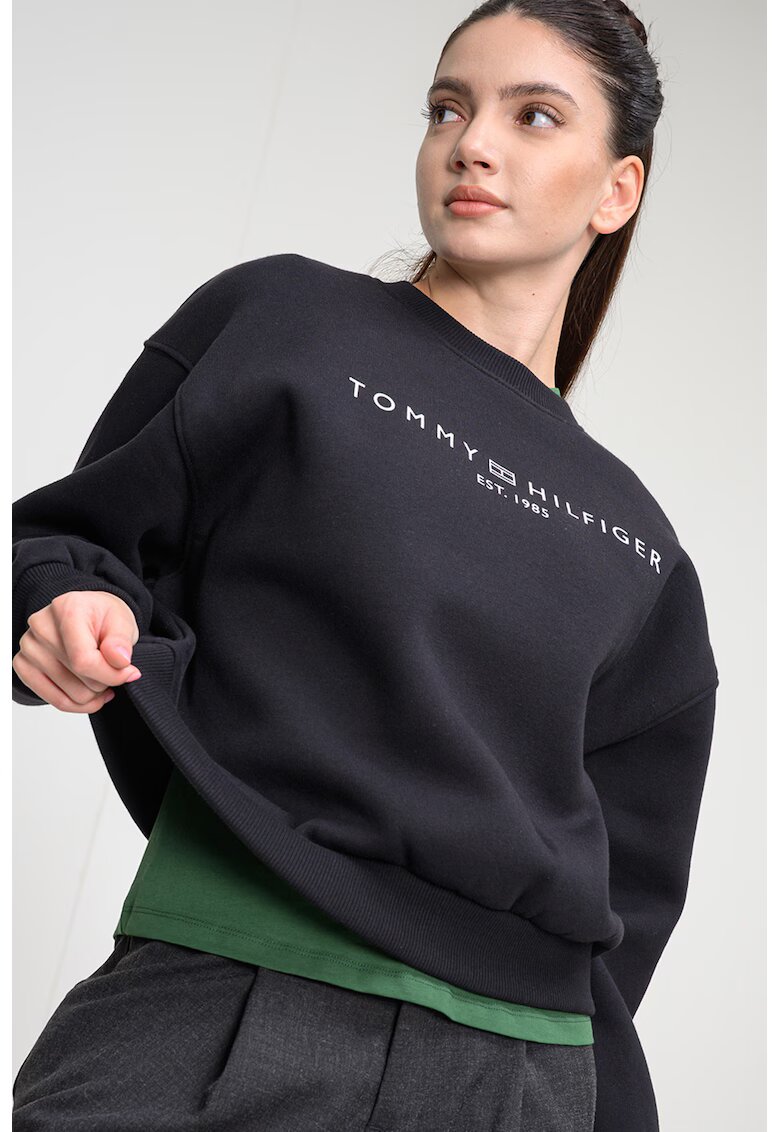 Tommy Hilfiger Суитшърт с лого - Черен