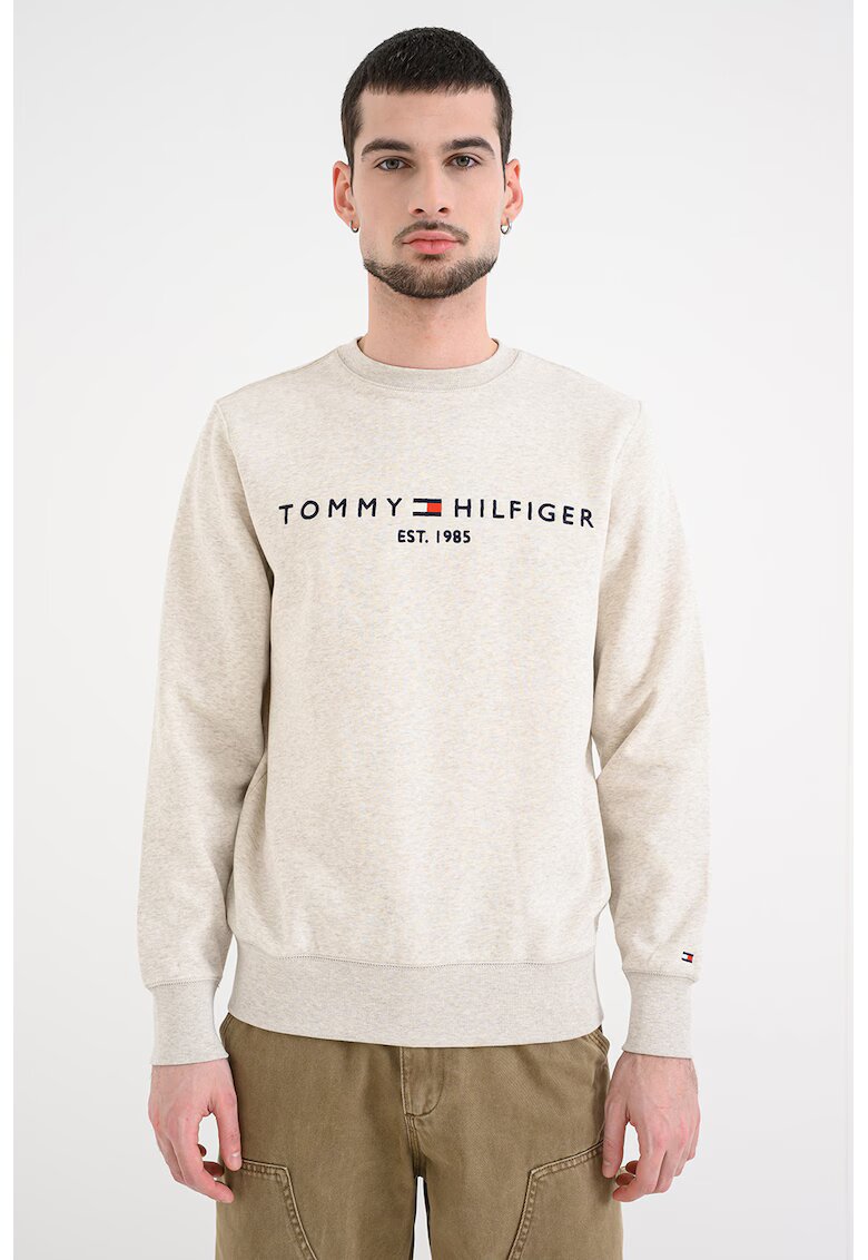Tommy Hilfiger Суитшърт с органичен памук и лого - Бежов