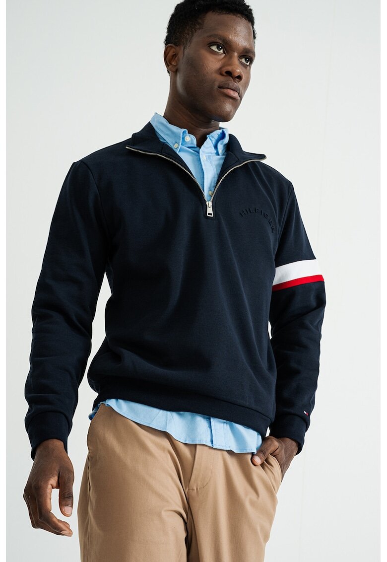 Tommy Hilfiger Суитшърт с памук с къс цип