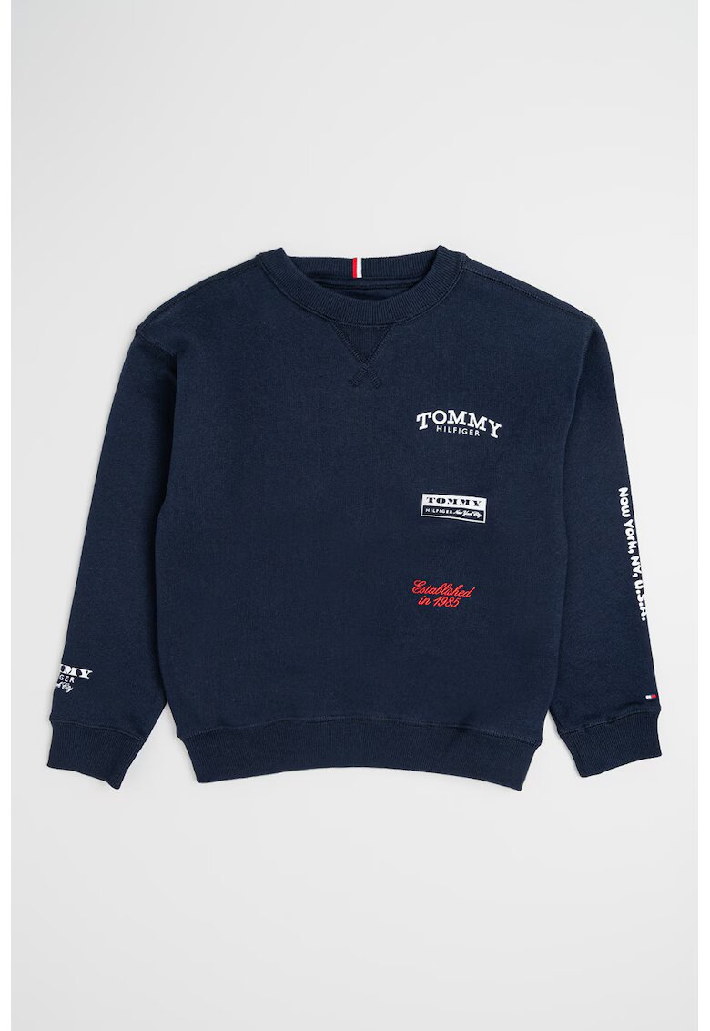 Tommy Hilfiger Суитшърт с памук с лого - Тъмносин