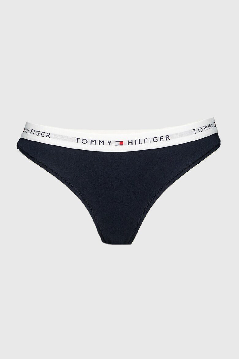 Tommy Hilfiger Танга с лого 3 чифта Бял/Ултрамарин синьо/Аленочервен