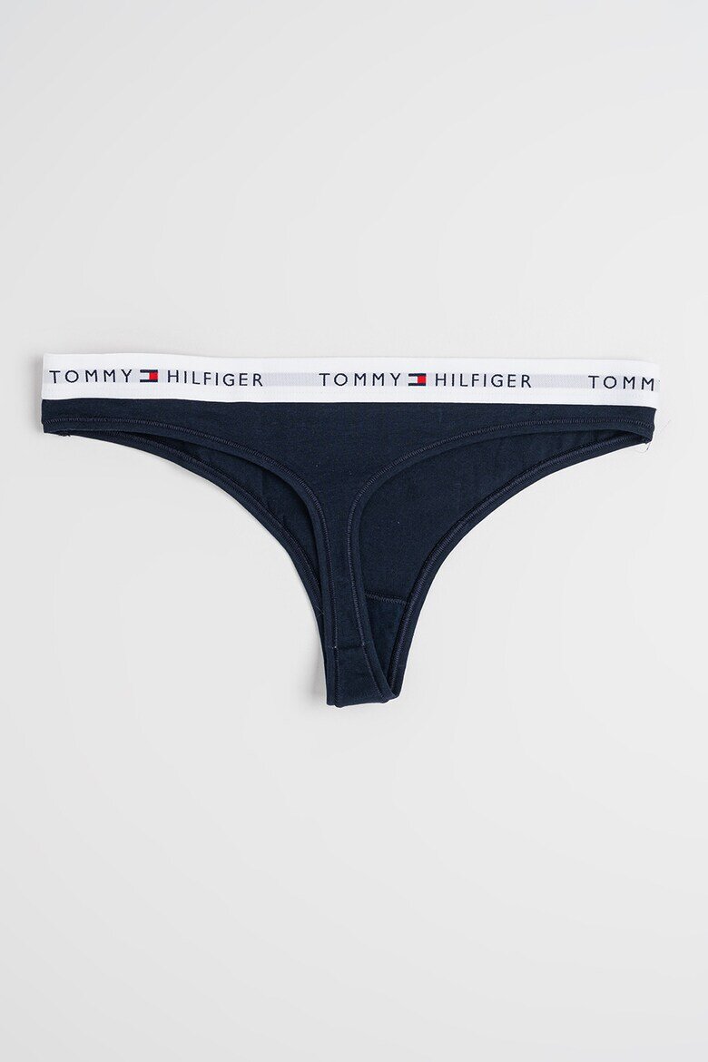 Tommy Hilfiger Танга с лого 3 чифта Бял/Ултрамарин синьо/Аленочервен