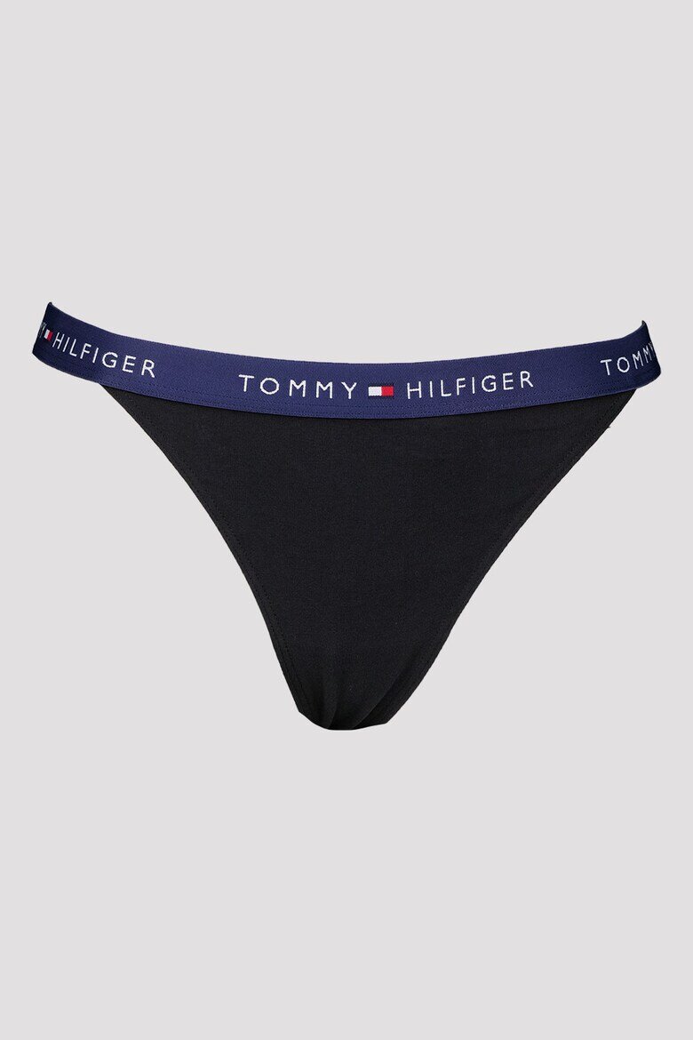 Tommy Hilfiger Танга с памук - 5 чифта Черен
