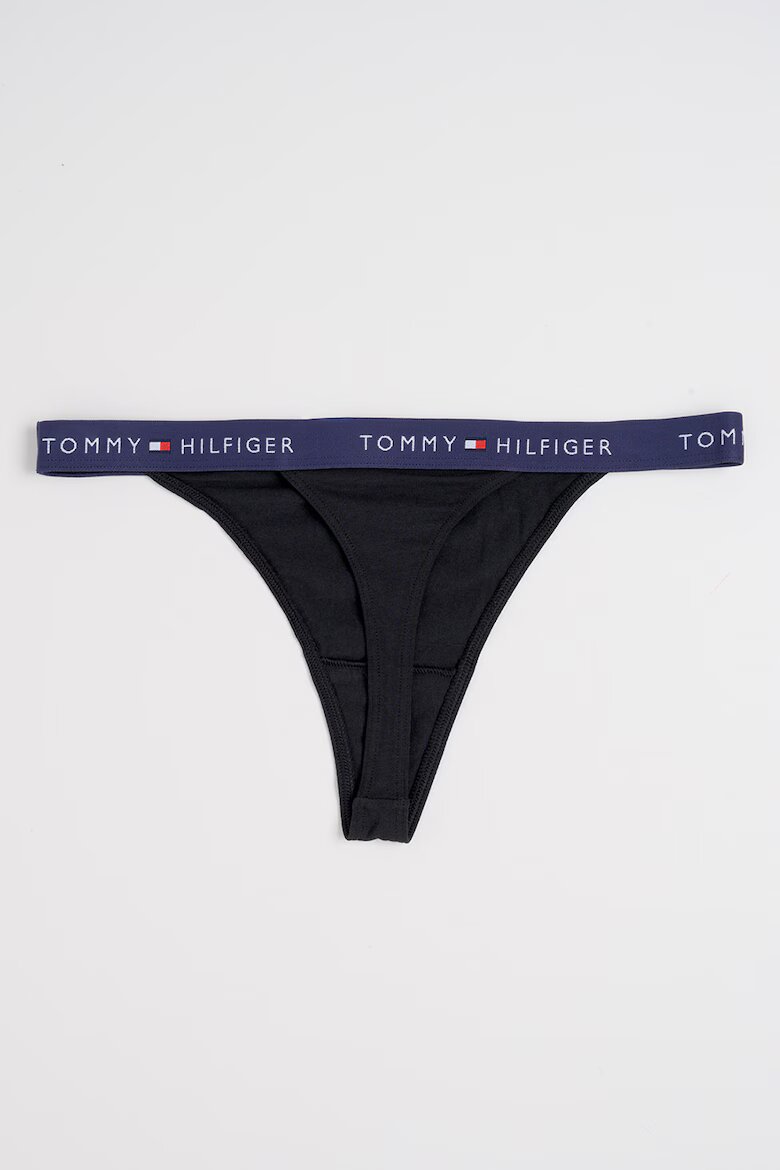 Tommy Hilfiger Танга с памук - 5 чифта Черен