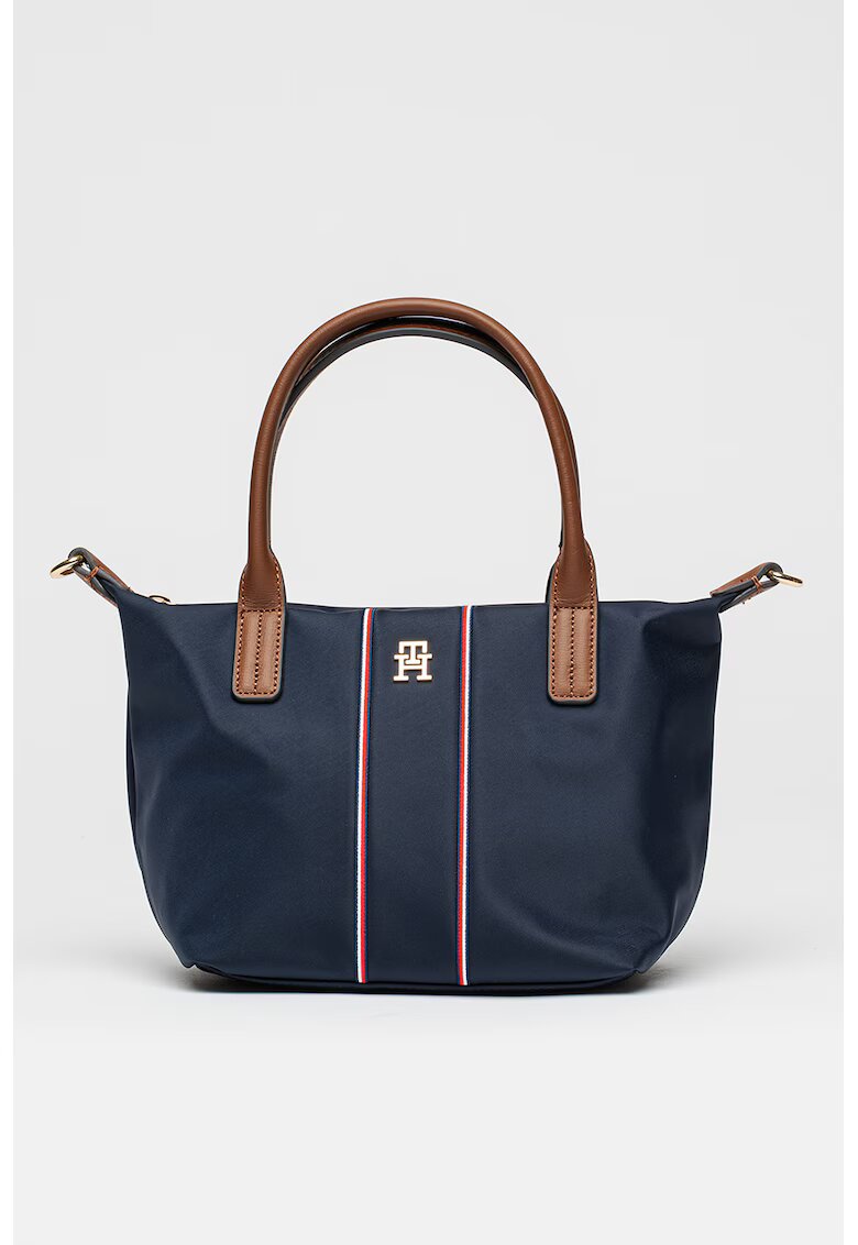 Tommy Hilfiger Текстилна чанта през рамо с навити дръжки - Червен/Бял/Тъмносин