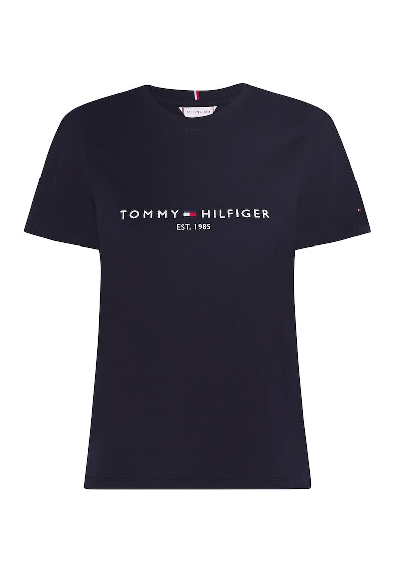 Tommy Hilfiger Тениска Heritage от органичен памук с лого - Бял/Светлолилав/Тъмносин