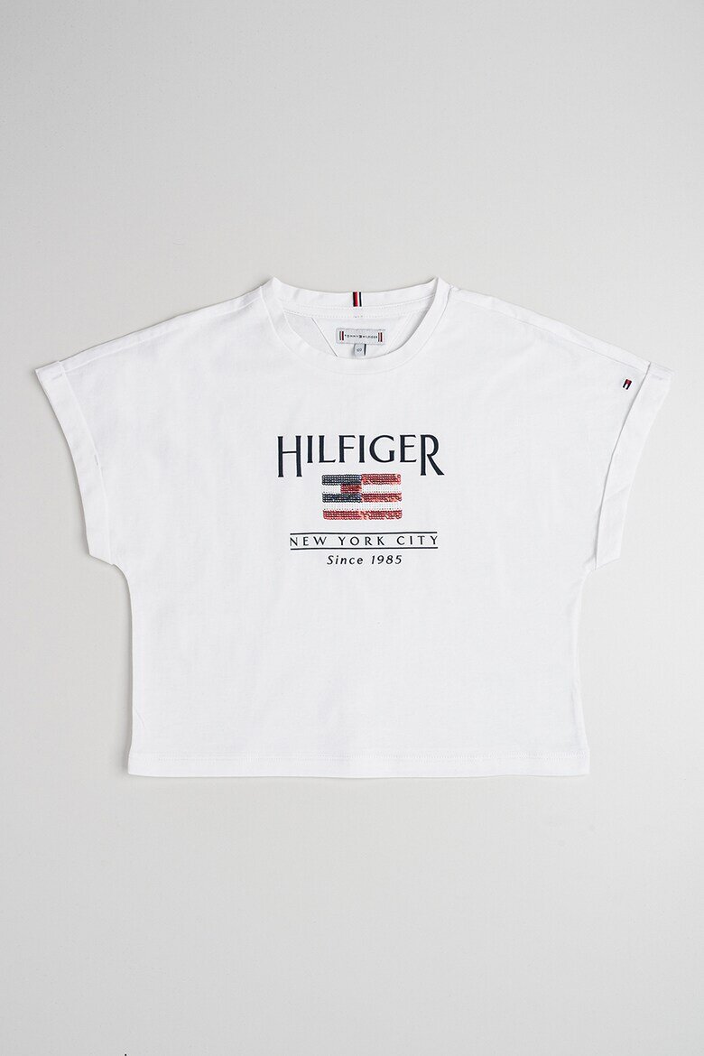Tommy Hilfiger Тениска от памук с лого Бял