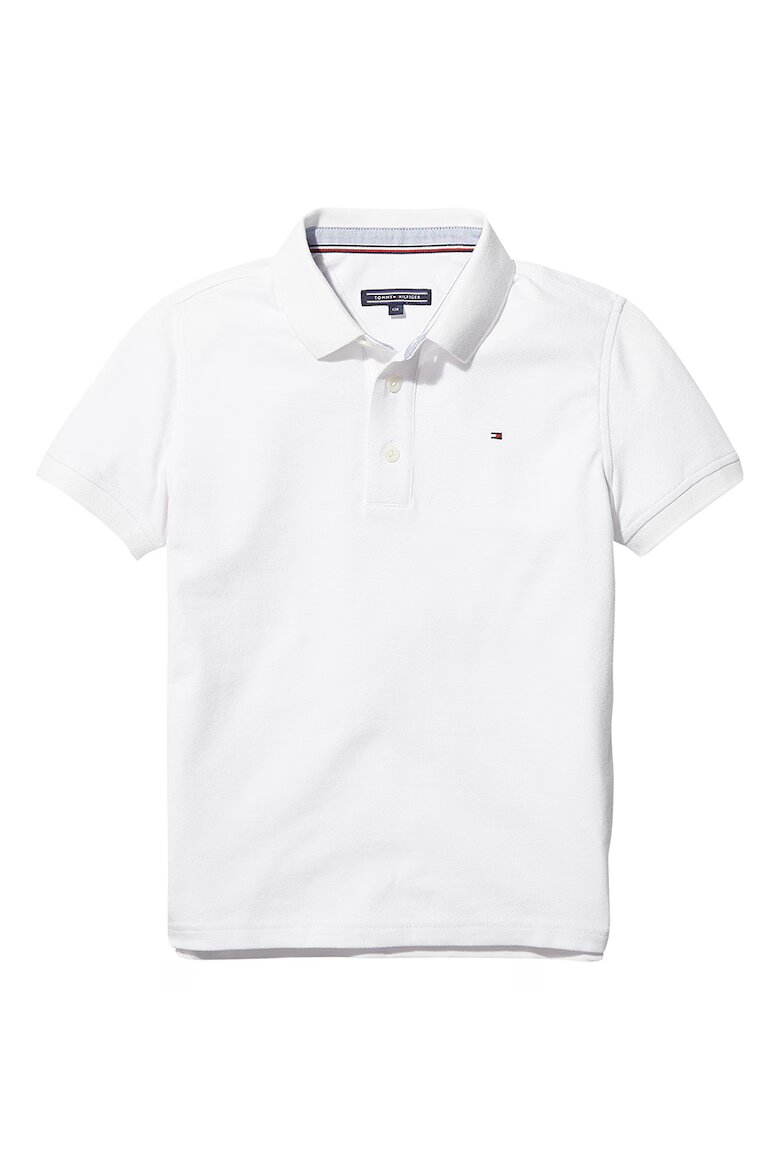 Tommy Hilfiger Тениска с органичен памук с яка Бял