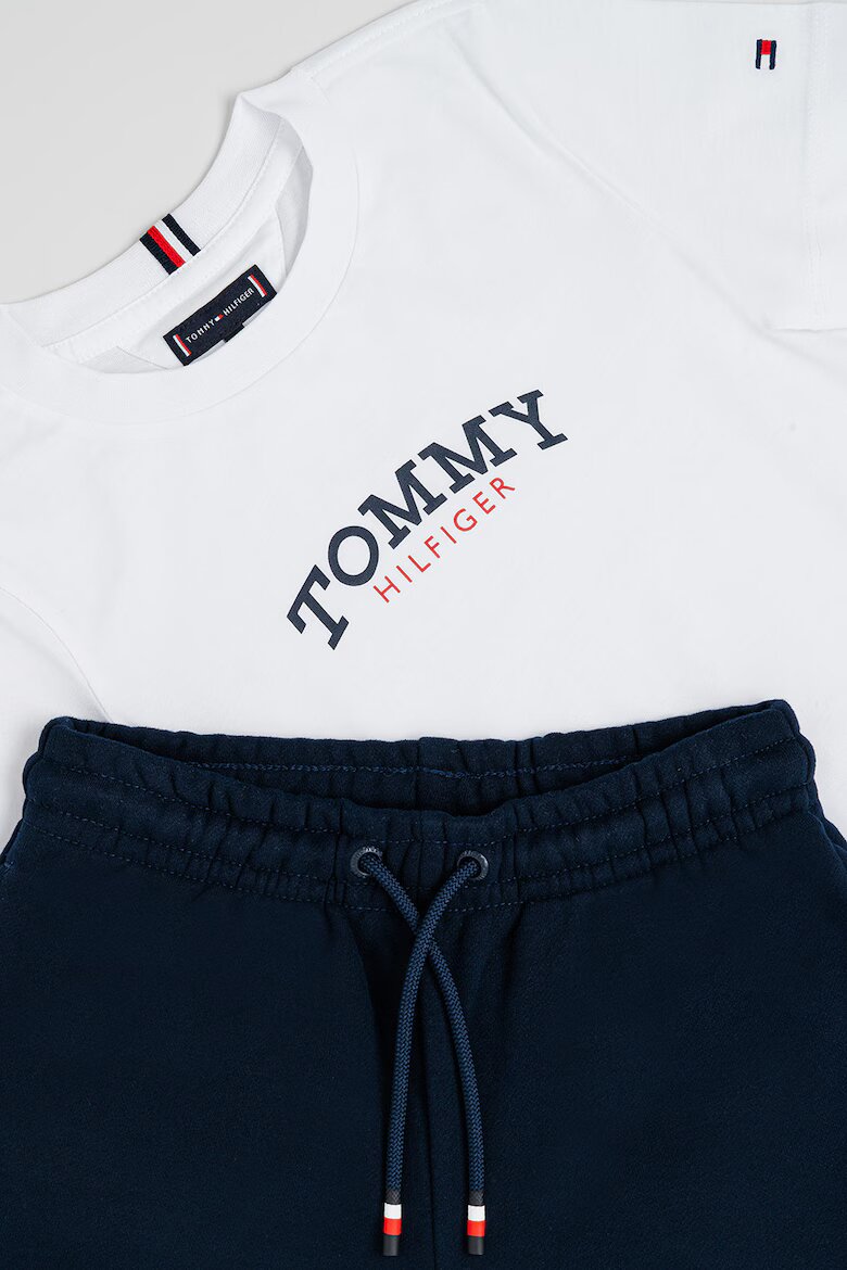 Tommy Hilfiger Тениска с памук и къс панталон Бял/Тъмносин